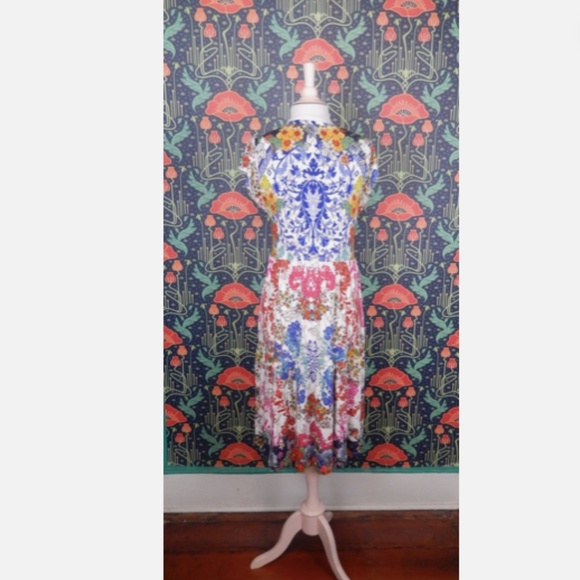 Johnny Was Shellinay Knit Floral Tiered Midi Dress XS - Picture 8 of 8